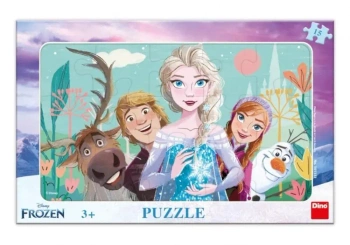 Puzzle 15 ramkowe Kraina Lodu Frozen II Rodzina - Dino Toys
