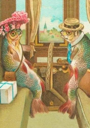 Karnet B6 z kopertą Ryby w pociągu - Madame Treacle