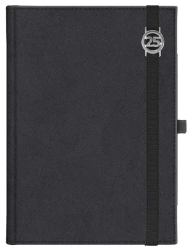 Kalendarz 2025 A5 dzienny Cross z gumką z azurową datówka Czarny - Wydawnictwo Wokół nas