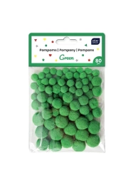 Pompony do dekoracji 80szt Green - INTERDRUK