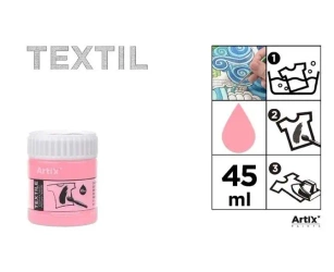 Farba do tkanin jasnorózowa 45ml (6szt) - Artix