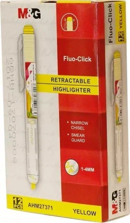 Zakreślacz M&G Fluo-Click automatyczny żółty