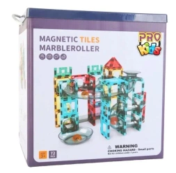 Klocki magnetyczne tor kulkowy 72el - Pro Kids