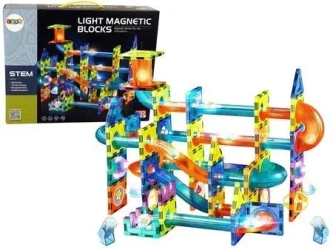 Klocki magnetyczne zjeżdżania świecąca 110el - Leantoys