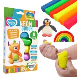 Zestaw ciastoliny piankolina neon 6 kolorów - Okto