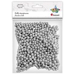 Kulki styropianowe 5/7mm 135szt srebrne - Titanum