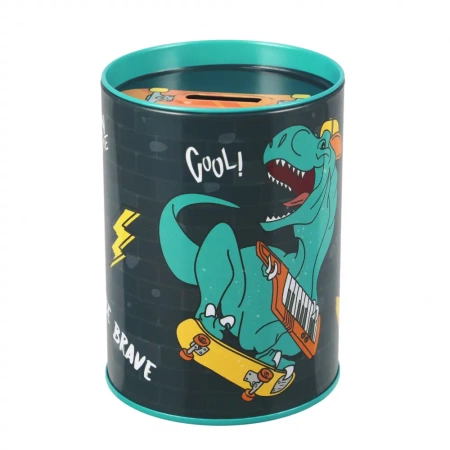 Skarbonka metalowa okrągła Skate Dino - STARPAK