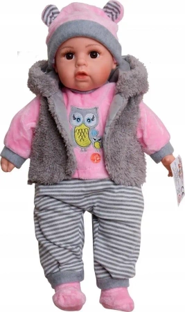 Lalka bobas mówi i śpiewa smoczek + butelka 45cm - MarioToys