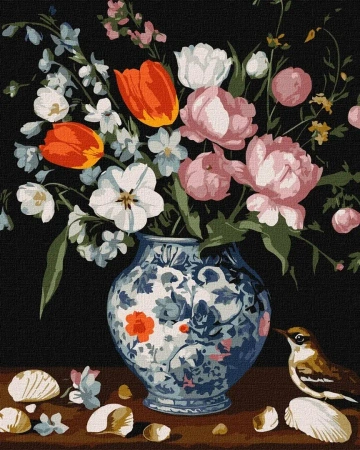 Malowanie po numerach - Bukiet w wazonie 40x50cm - Ideyka