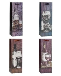 Torebka ozdobna na butelkę 12x36x9cm mix ROZETTE