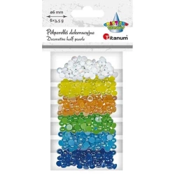 Koraliki plastikowe połówki kuli 6 kolorów 3,5g - Titanum