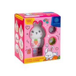 Stempel z naklejkami Astrafun Królik 100 naklejek wielokrotnego użytku + książeczka - ASTRA art-pap