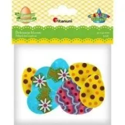 Dekoracje filcowe 3D pisanki 30x40mm 9szt - Titanum