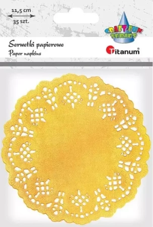 Serwetki papierowe okrągłe 11,5cm złote 35szt. - Titanum
