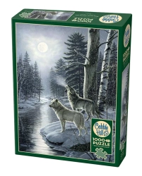 Puzzle 1000 Wilki w świetle księżyca 112231 - Cobble Hill