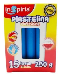 Plastelina niebieska 15 lasek 250g - InSpiria
