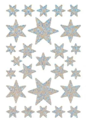 Naklejki gwiazdki srebrne - Herma