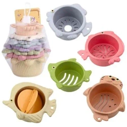 Kubeczki do układania 2w1 6el - Leantoys