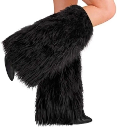 Futrzaste ocieplacze na nogi czarne - Widmann