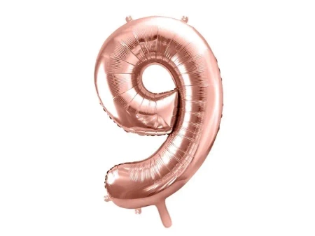 Balon foliowy 9 86cm różowe złoto - PartyDeco