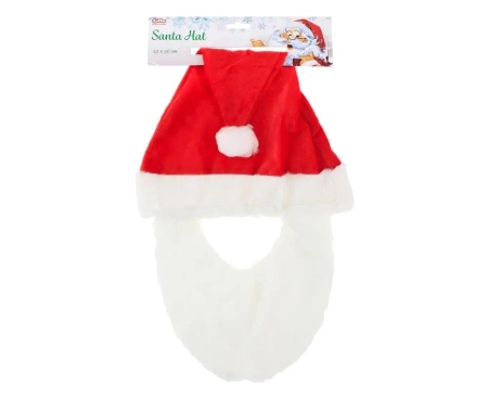 Czapka Mikołaja z brodą 29x36cm - Godan