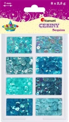 Cekiny 7mm Zestaw 8 KolorÓw X2,5g Titanum Craft-fun Series 3g8p 160161