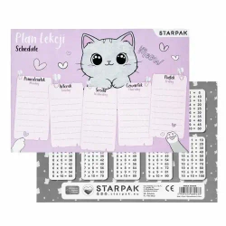 Plan lekcji z tabliczką mnożenia Kitty (25szt) - STARPAK
