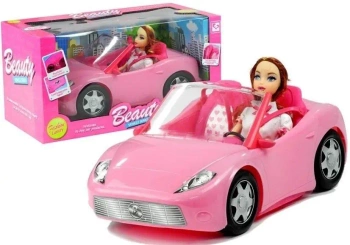 Lalka z rózowym kabrioletem - Leantoys