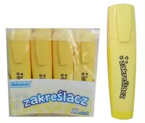 Zakreślacz pastelowy żółty (12szt) - Schemat