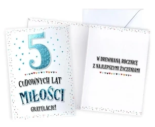 Karnet Rocznica ślubu 5 - Kukartka