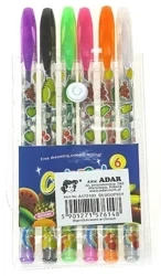 Kolorowe długopisy żelowe 6 kolorów - ADAR