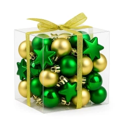 Bombki na choinkę nietłukące 50szt złote, zielone - Rembowskiego 9