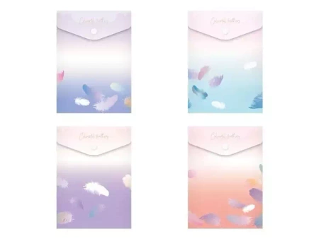 Teczka na zatrzask M A6 PP Lux mix pióra - MFP