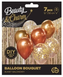 Balony Beauty&Charm bukiet złote 30cm 7szt - Godan