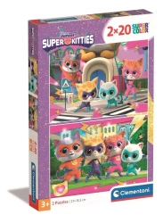 Puzzle 2x20 Super Kolor SuperKitties - Clementoni
