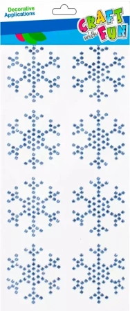 Ozdoba Dekoracyjna Samoprzylepna KrysztaŁki ŚnieŻynki Op.8 szt. Craft with Fun 501452