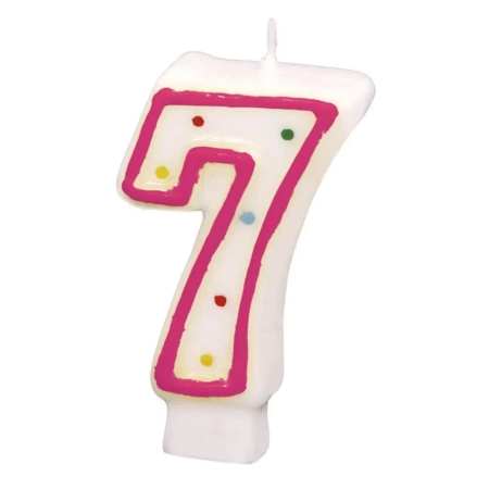 Świeczka cyferka 7 kropki 7,3cm - Amscan