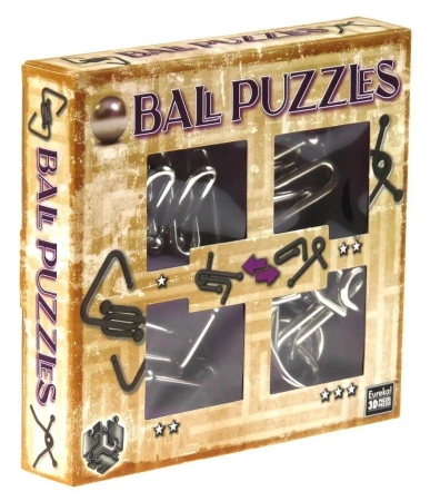 Łamigłówki metalowe 4 szt Puzzle mania fiolet G3