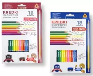 Kredki ołówkowe trójkątne + temperówka 18 kolorów - Penword