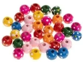 Koraliki drewniane do nawlekania kropki 10mm 35szt - Brewis