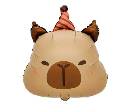 Balon foliowy Kapibara urodzinowa głowa 48x38cm - Godan