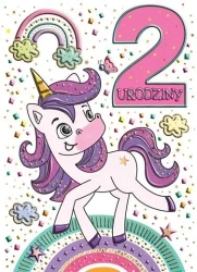 Karnet B6 Urodziny 2 - Jednorożec - Henry