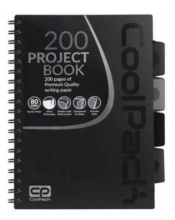 Kołobrulion B5 Coolpack 200 kartek czarny - PATIO