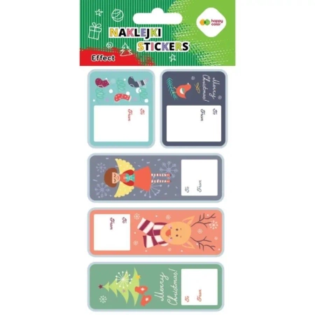 Naklejki Xmas stamp tag 10x20cm HAPPY COLOR - GDD