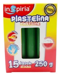 Plastelina ciemna zielona 15 lasek 250g - InSpiria
