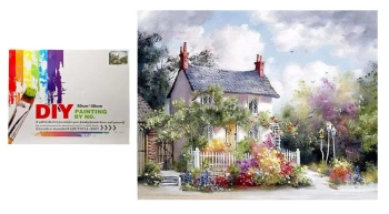 Malowanie po numerach Dom wśród kwiatów - SWEDE