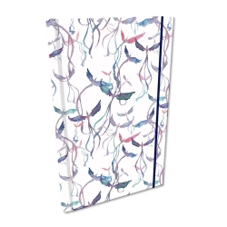 Notes A5 kratka z gumką Soft Touch malowane ptaki - EV-Corp