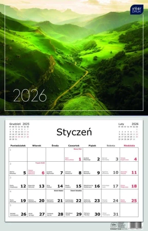 Kalendarz 2026 jednodzielny 32x50cm Widoki - INTERDRUK