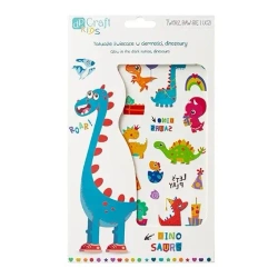 Tatuaże świecące w ciemności dinozaury 2 arkusze - Dalprint dpCraft