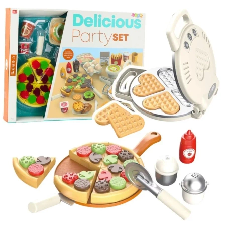 Gofrownica i zestaw do pizzy z akcesoriami - Leantoys